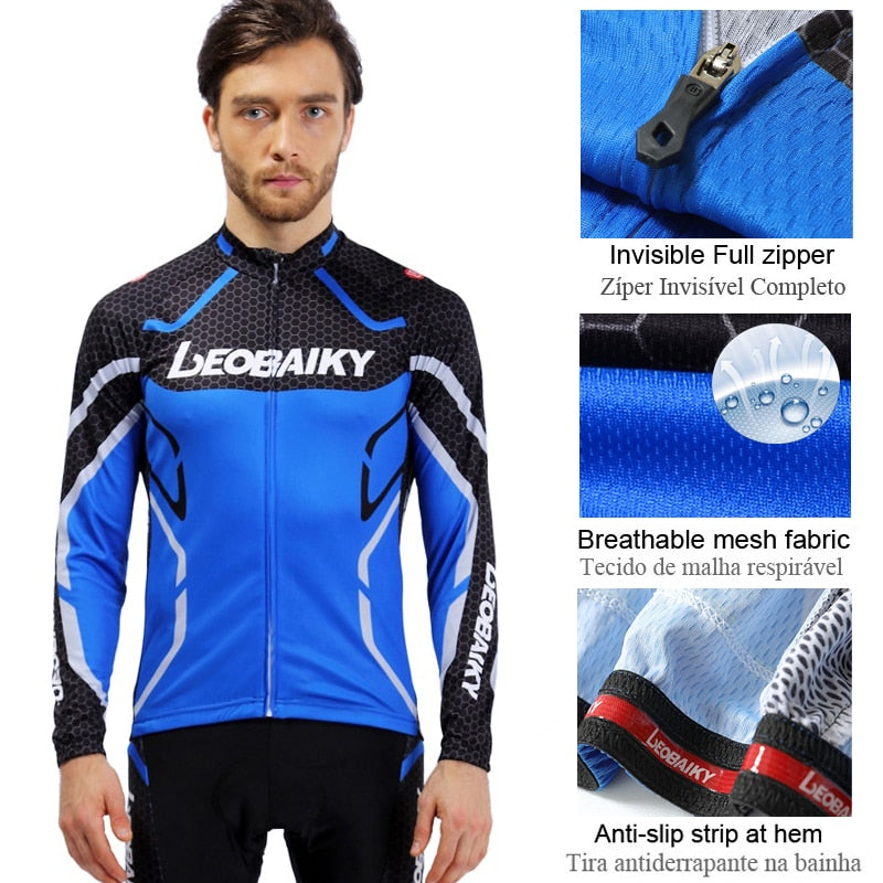 High Quality Pro Bicycle Jersey Long Sleeves Set Men Bike Clothing Mtb Cycle Wear 3D Padded Breathable Sportswear Complete Kits