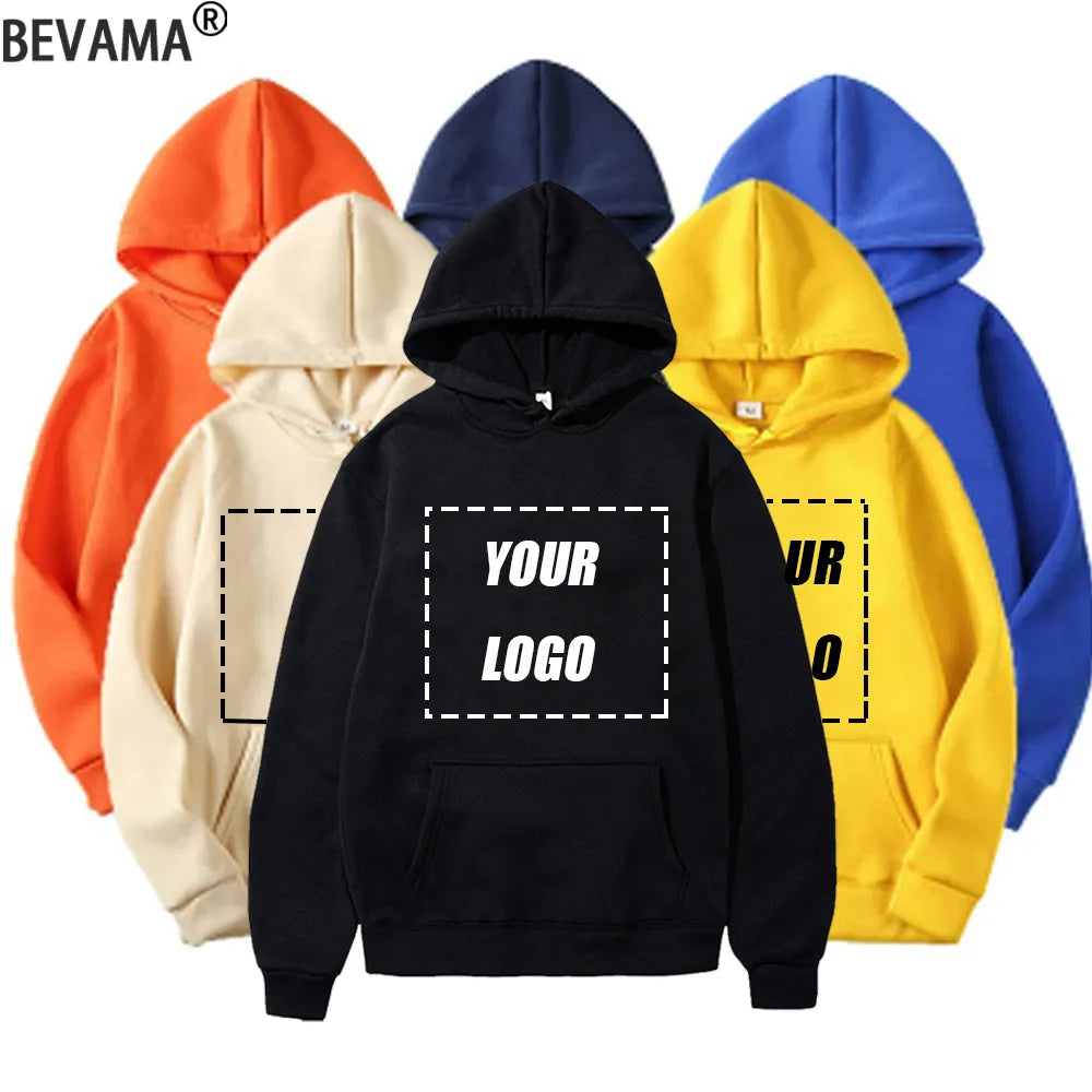 Custom Hoodie Sweatshirts Men Design Your Logo Fleece Hooded Clothes Women Harajuku Outerwear Y2k Plus Size Hoody 4XL