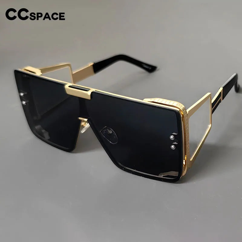 46588 Luxury Brand Sunglasses Women Big Frame Men Square Fashion One Lens Shades Uv400 Vintage Glasses