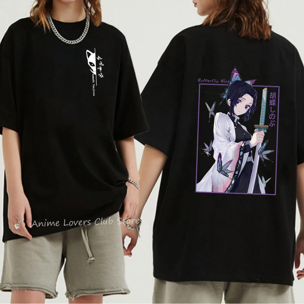 Unisex Demon Slayer T Shirt 100% Cotton T-Shirts Anime Print T-Shirt Rengoku Kyoujurou Nezuko Ninja Short Top Y2k Harajuku Tops