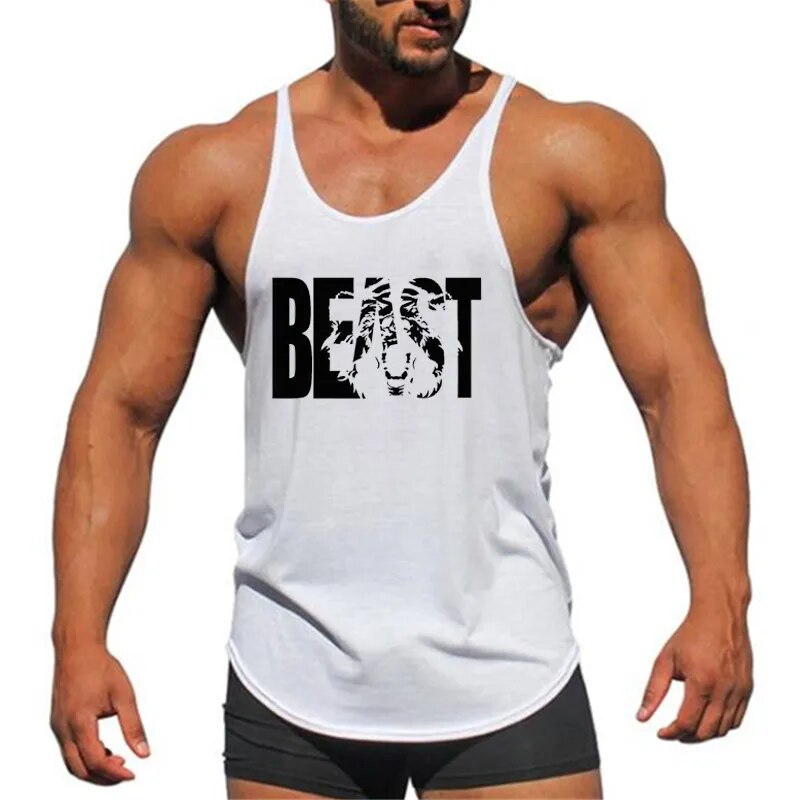 Cotton Gyms Tank Tops Men Sleeveless Tank Tops For Boys Bodybuilding Clothing Undershirt Fitness Stringer Vest