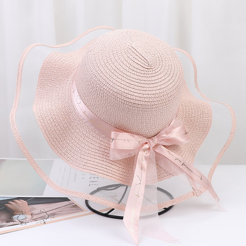 New summer floppy wide brim sun hat  Women Straw hat Cap Outdoor holiday Lady beach Casual floral Panama hat