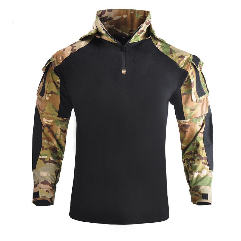 Men&#39;s Bomber Jacket Tactical Flight Jacket Coat Combat T-shirt, Tactical Hunting Hoodie Camouflage Men Jacket