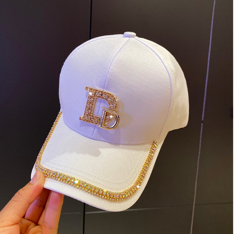 Fashion Brand Diamond D Letter Baseball Cap For Women Men Summer Outdoor Sun Protection Hat  Autumn Casual Ladies Caps