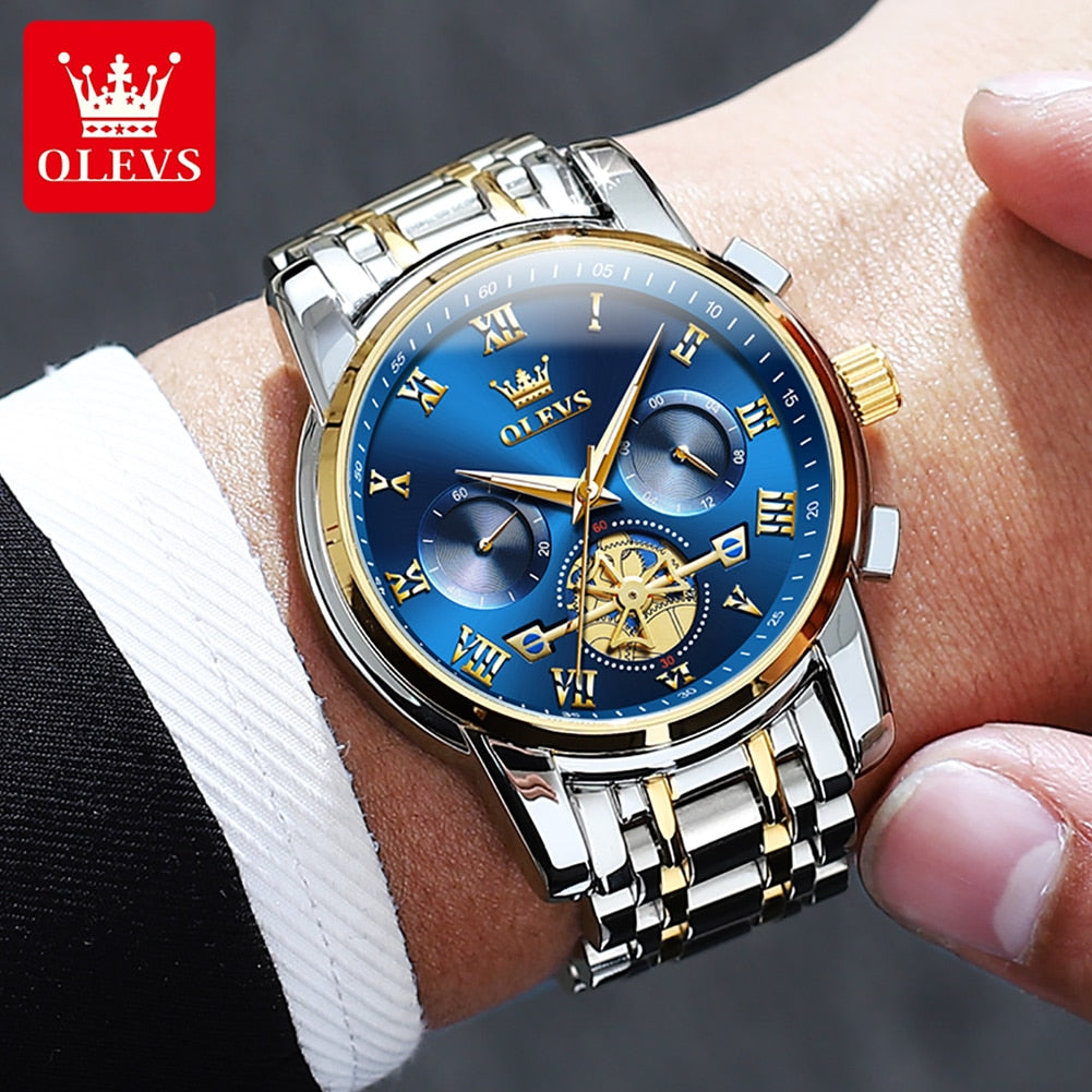 OLEVS Top Brand Men&#39;s Watches Classic Roman Scale Dial Luxury Wrist Watch for Man Original Quartz Waterproof Luminous Male reloj