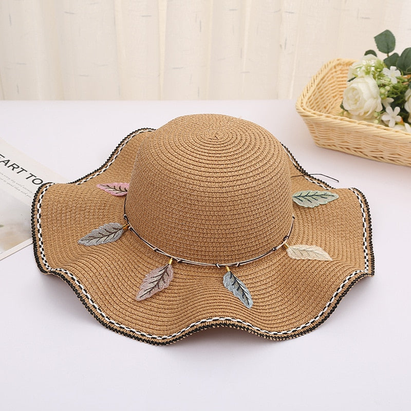 New summer floppy wide brim sun hat  Women Straw hat Cap Outdoor holiday Lady beach Casual floral Panama hat