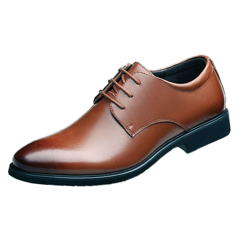 Breathable Leather Shoes Black Soft Leather Soft Bottom Spring And Autumn Best Man Men&#39;s Business Formal Wear Casual Shoe