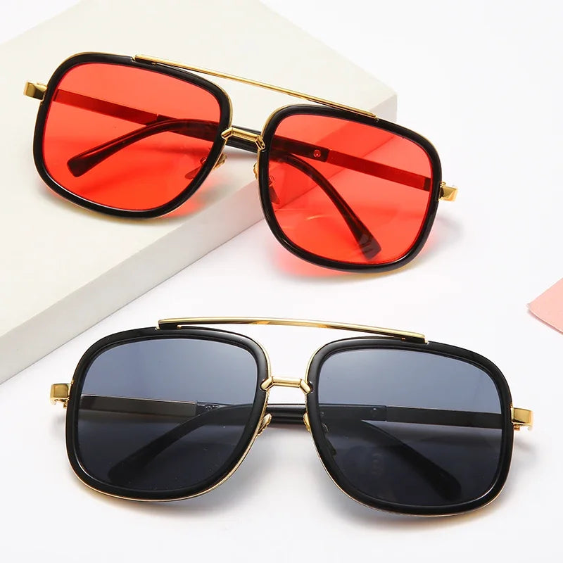 Fashion Classic Square Sunglasses Cool Men Vintage Luxury Brand Design Metal Sun Glasses Women Shades UV400 Oculos De Sol