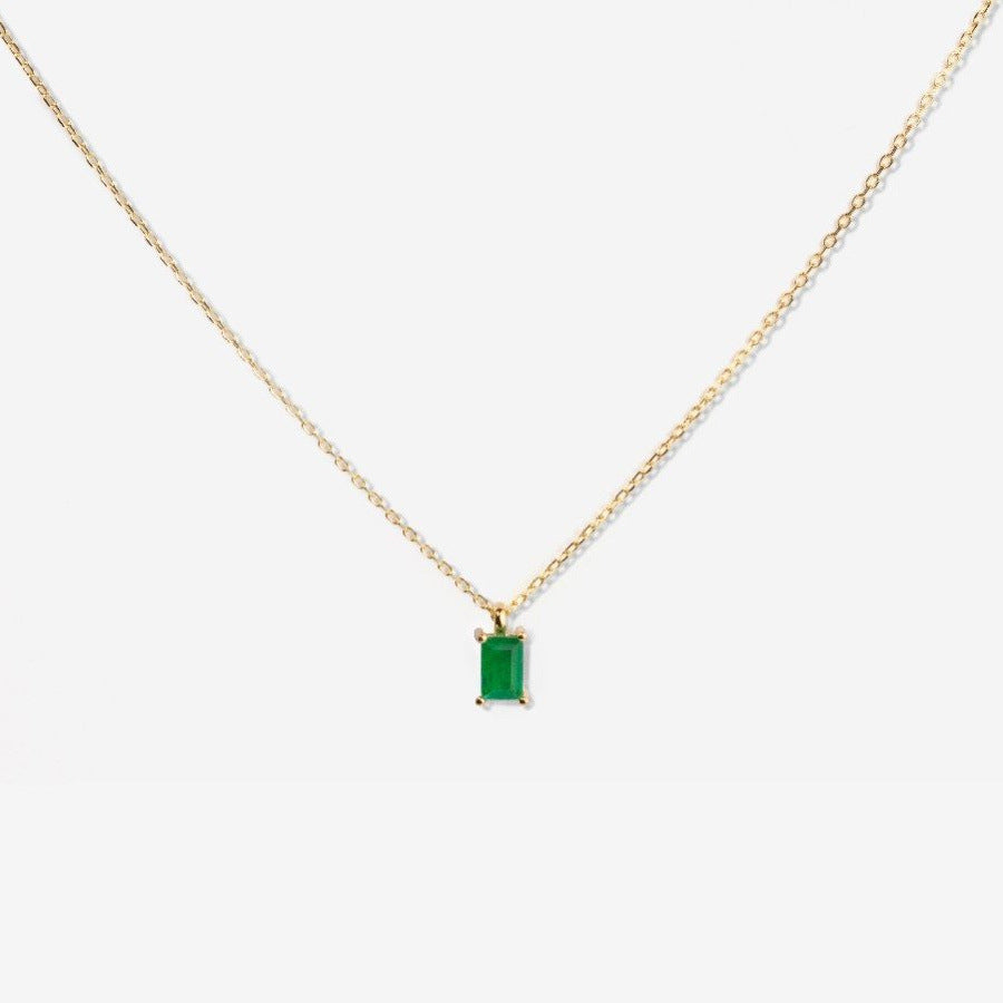 Women's Simple Rectangular Zircon Pendant Necklace