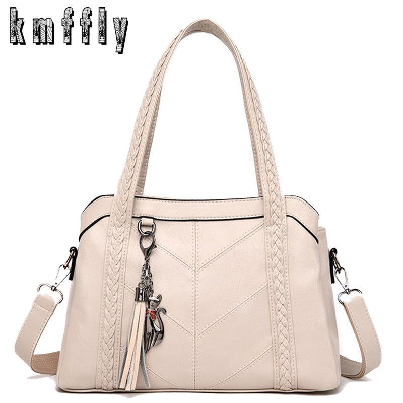 White Leather Handbags Women Multi-pocket Shoulder Bags Fashion Crossbody Bags for Women 2021 Purses and Handbags bolsa feminina