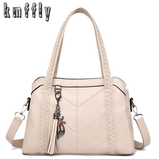 White Leather Handbags Women Multi-pocket Shoulder Bags Fashion Crossbody Bags for Women 2021 Purses and Handbags bolsa feminina