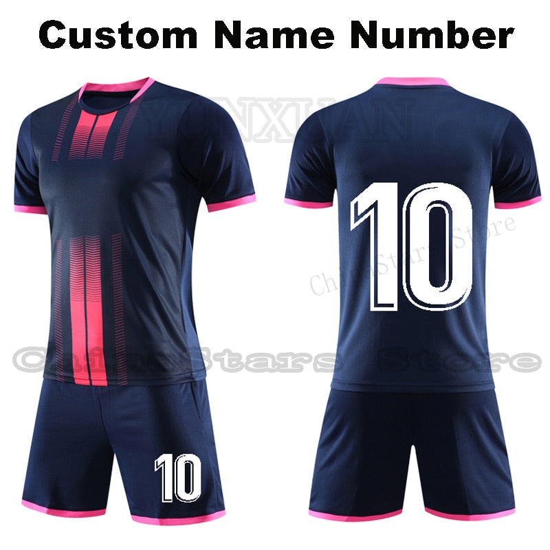 Men Boys Soccer uniforms, Youth Futbol Kits , Male Shirt Football , Kids Soccer Tee Shirt Shorts Suit Free Custom Name Number