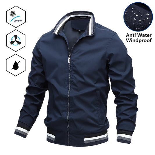 UrbanShield Men's Waterproof Windbreaker Jacket - Stylish Outdoor Coat for Spring/Autumn Fashion