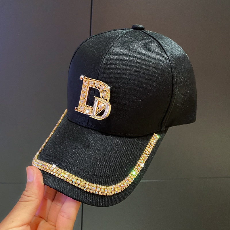 Fashion Brand Diamond D Letter Baseball Cap For Women Men Summer Outdoor Sun Protection Hat  Autumn Casual Ladies Caps