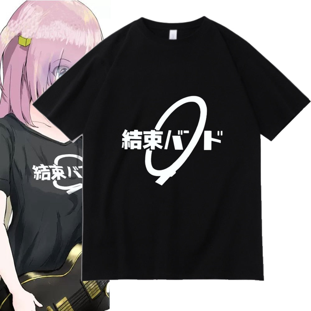 Unisex Anime Cos BOCCHI THE ROCK! Hitori Gotoh Ijichi Nijika Cotton Casual Short T-Shirt Tee Tshirt