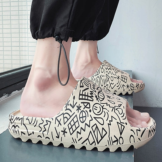 Men Slides Outdoor Designer Brand Summer Cartoon Slippers Women Thick 2022 New Fashion Printed Platform Shoes Non-slip Sandals