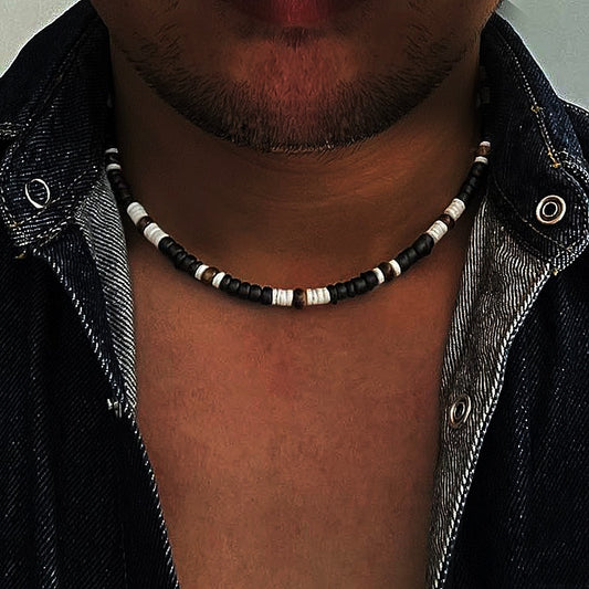 Summer Beach Bohemia Surfer Necklace For Men Simple Geometric Tribal Ethnic Coconut Shell Beaded Necklace Men Jewelry