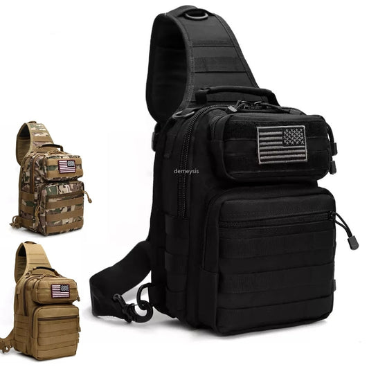 Military Tactical Chest Bag Single Shoulder Messenger Bags Outdoor Camouflage Travel Backpack Men Women