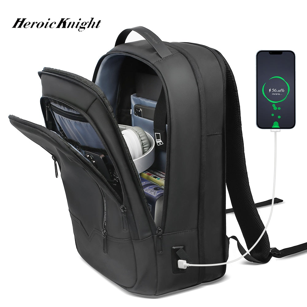 Heroic Knight Backpack Men&#39;s Expandable Laptop Backpack 15.6 Inch Waterproof Rucksack Travel Backpack Women Man Office College